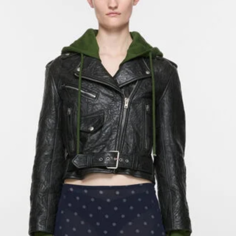 Acne studios Black leather motto jacket